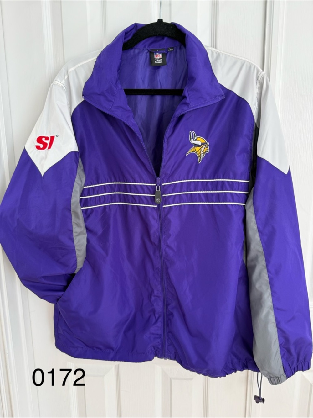 Minnesota Vikings Reebok NFL Windbreaker Jacket Purple Men's Large